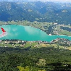 Flugwegposition um 08:54:06: Aufgenommen in der Nähe von Gemeinde St. Wolfgang im Salzkammergut, Österreich in 1897 Meter